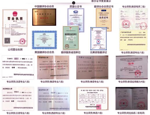 譯聯翻譯公司資質證書圖片